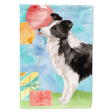 Carolines Treasures Happy Birthday Border Collie Flag Canvas House Size CK3242CHF